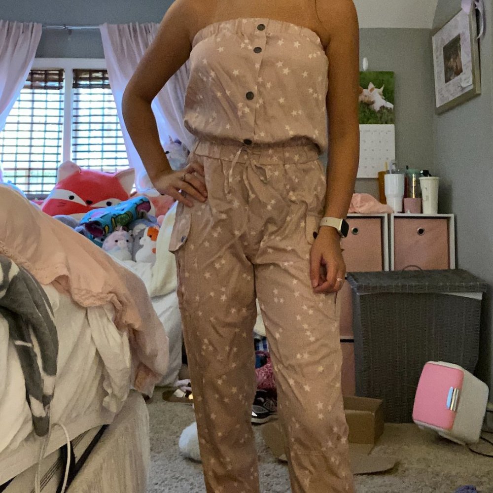 Strapless Pink Star Jumpsuit
